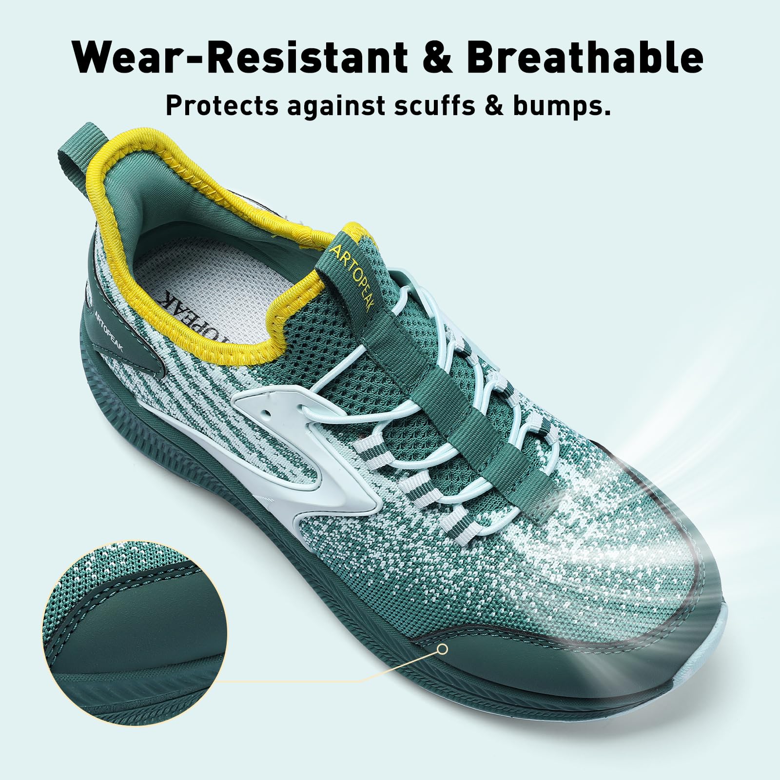 ARTOPEAK Kids Wide Toe Box Slip On Sneakers - Orthopedic Walking Running Shoes for Boys & Girls - Arch Support Lightweight Athletic Tennis Shoes for Youth - Image 5