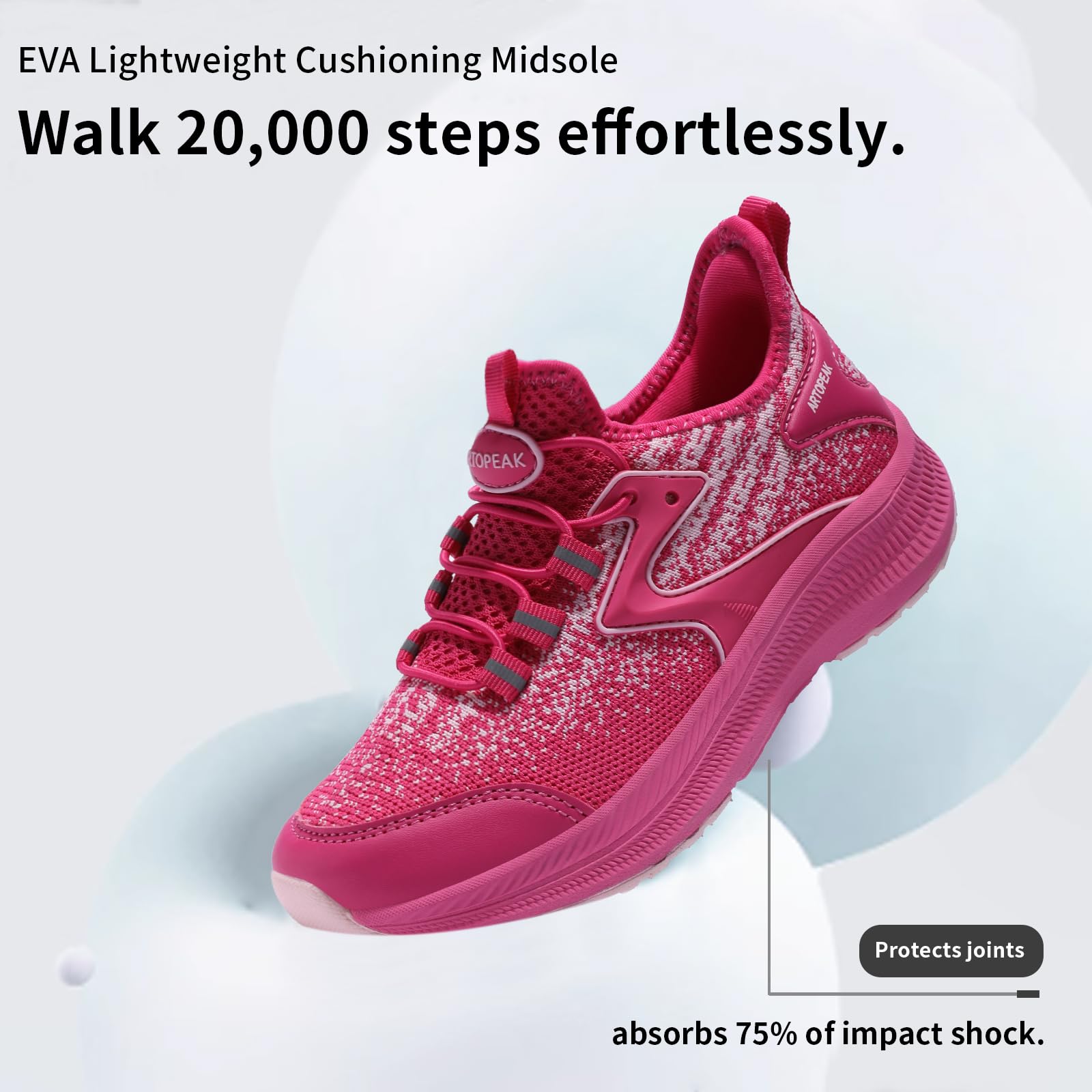 ARTOPEAK Kids Wide Toe Box Slip On Sneakers - Orthopedic Walking Running Shoes for Boys & Girls - Arch Support Lightweight Athletic Tennis Shoes for Youth - Image 4